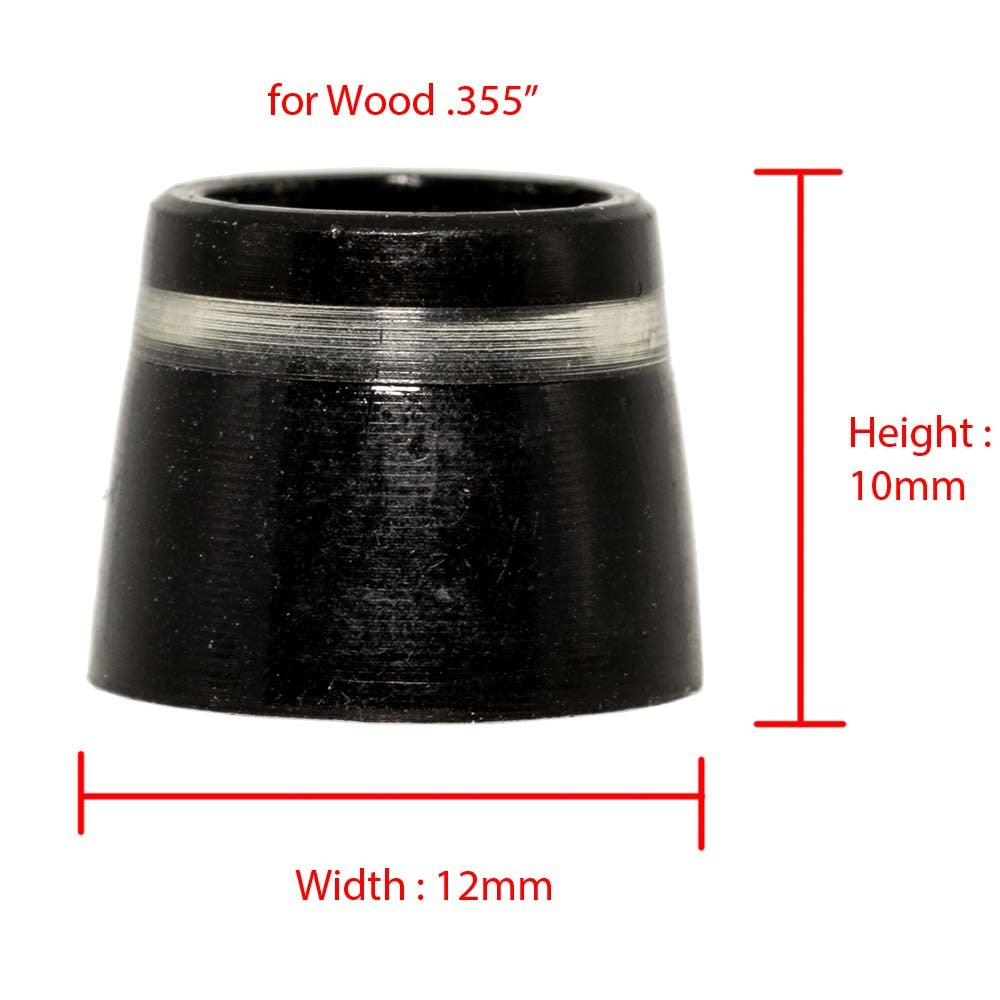 Ferrule - Black with Clear Ring (Dozen Pack)