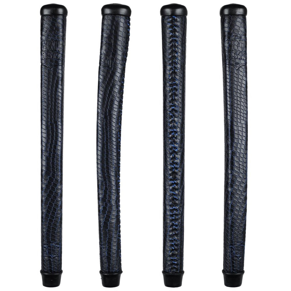 The Grip Master Cowhide Laced Putter Grip - Collector Edition Black Blue Scales