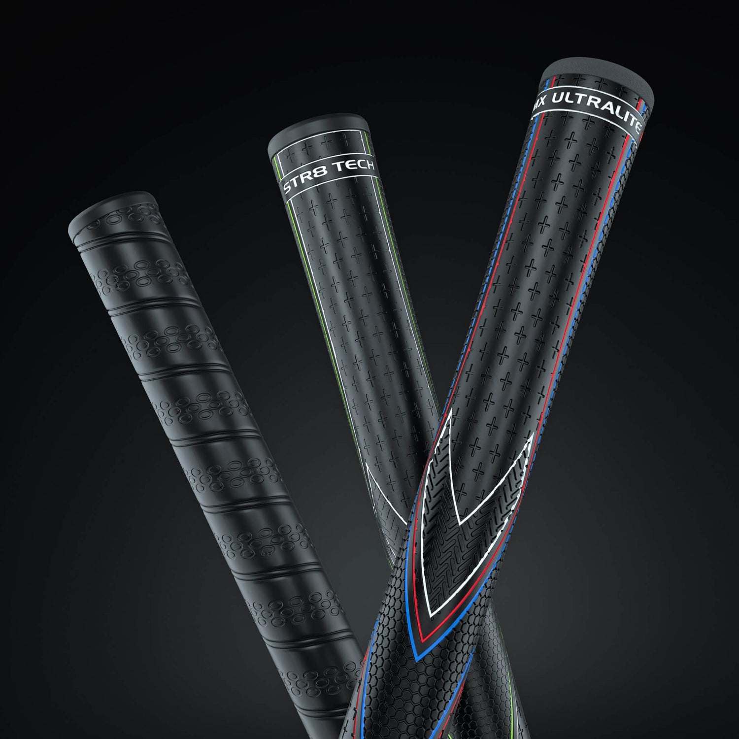 JUMBOMAX STR8 TECH NON-TAPERED SWING GRIPS - BLACK/GREEN