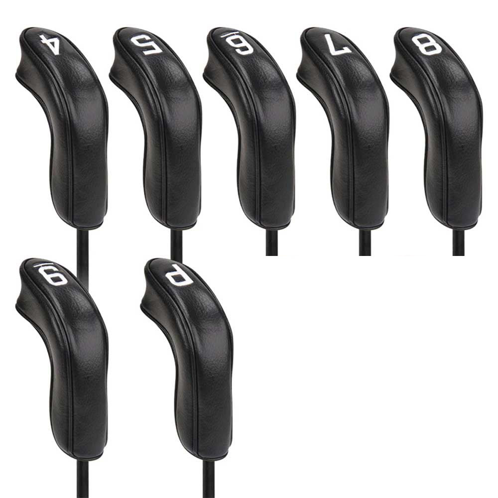 CRAFTSMAN BLACK PU LEATHER GOLF IRON HEADCOVERS 7pcs