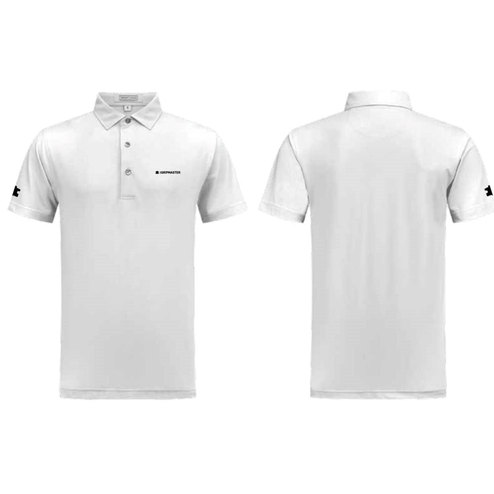 THE GRIP MASTER MEN'S WHITE POLO SHIRT (PRIVATE ESTATE BRAND)