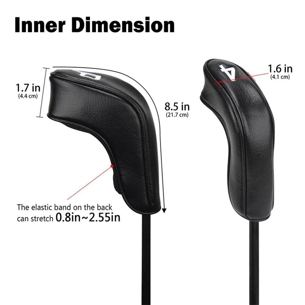CRAFTSMAN BLACK PU LEATHER GOLF IRON HEADCOVERS 7pcs
